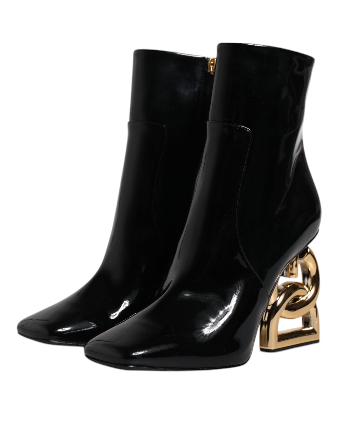 Dolce & Gabbana Black Jackie Leather Mid Calf Boots Shoes