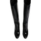 Dolce & Gabbana Black Patent Leather Vally High Boots Shoes