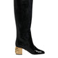 Dolce & Gabbana Black Patent Leather Vally High Boots Shoes