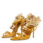 Dolce & Gabbana Yellow Flower Applique Keira Sandals Shoes