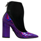 Dolce & Gabbana Purple Black Pointed Ankle Boots Shoes