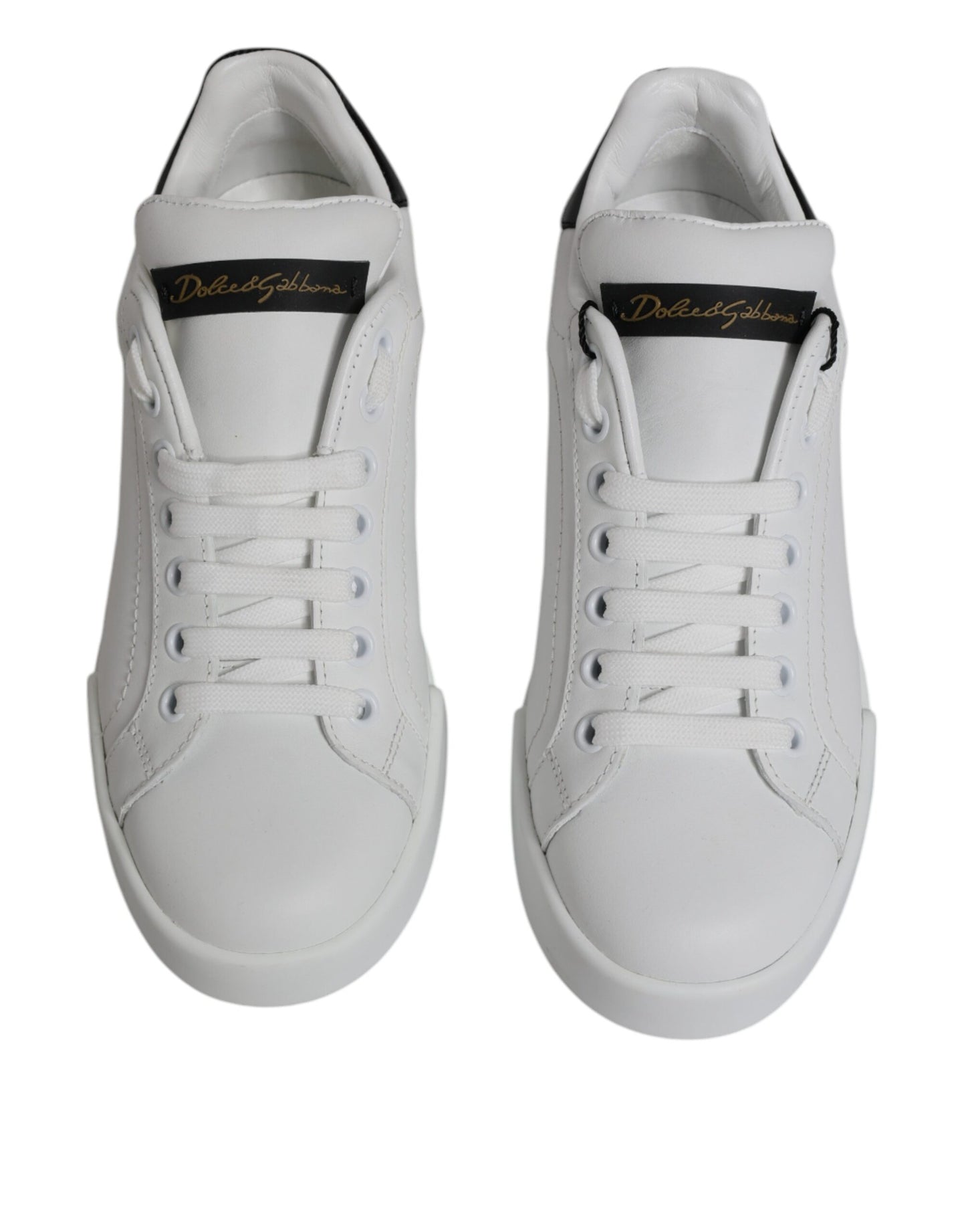 Dolce & Gabbana White Leather Classic Low Top Sneakers Shoes