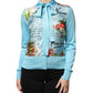 Dolce & Gabbana Blue Pasta Alla Norma Tie Cardigan Sweater