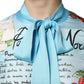 Dolce & Gabbana Blue Pasta Alla Norma Tie Cardigan Sweater