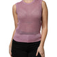 Dolce & Gabbana Pink Mesh See Through Sleeveless Tank Top