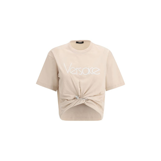 Versace Pink Beige Pin Logo T-Shirt