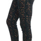 Dolce & Gabbana Green Floral Lace Leggings Pants