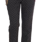 Dolce & Gabbana Black Polka Dot Sicily Crystal Pants