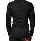 Dolce & Gabbana Black Cotton Formal Long Sleeves Dress Shirt