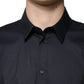 Dolce & Gabbana Black Cotton Blend Formal GOLD Dress Shirt