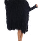 Dolce & Gabbana Black Fringes Wool Pullover Coat Sweater