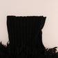 Dolce & Gabbana Black Fringes Wool Pullover Coat Sweater