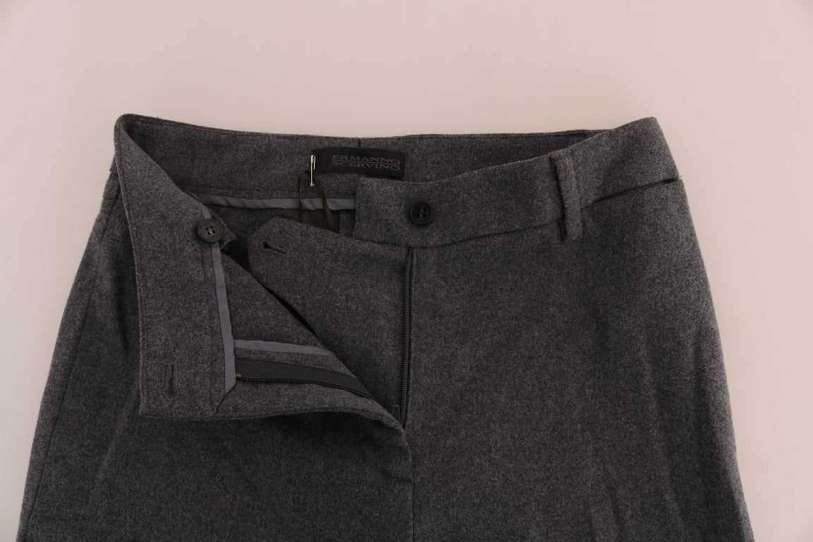 Ermanno Scervino Gray Wool Stretch Slim Pants