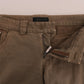 Ermanno Scervino Brown Cotton Casual Slim Fit Pants