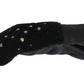 Dolce & Gabbana Black Leather Shearling Studded Gloves