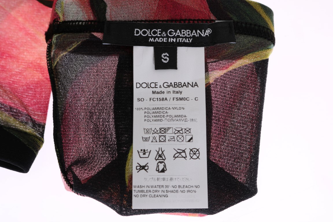 Dolce & Gabbana Multicolor Floral Tulip Nylon Socks