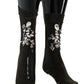 Dolce & Gabbana Black Stretch Floral Clear Crystal Socks