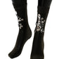 Dolce & Gabbana Black Stretch Floral Clear Crystal Socks