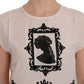 Dolce & Gabbana White Silk Black Frame Blouse