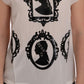 Dolce & Gabbana White Silk Black Frame Blouse