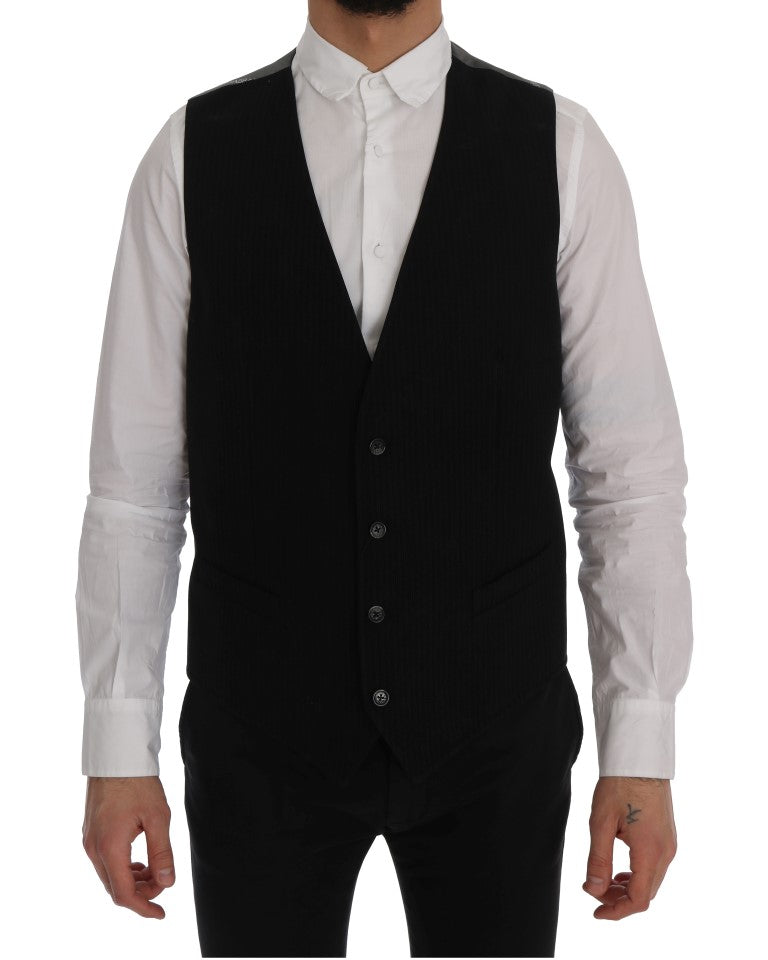 Dolce & Gabbana Black STAFF Cotton Rayon Vest