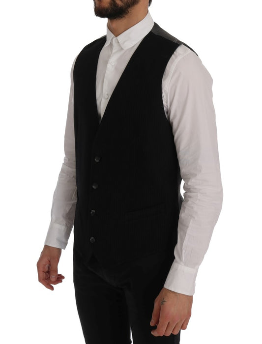 Dolce & Gabbana Black STAFF Cotton Rayon Vest