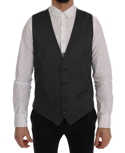 Dolce & Gabbana Gray STAFF Cotton Rayon Vest