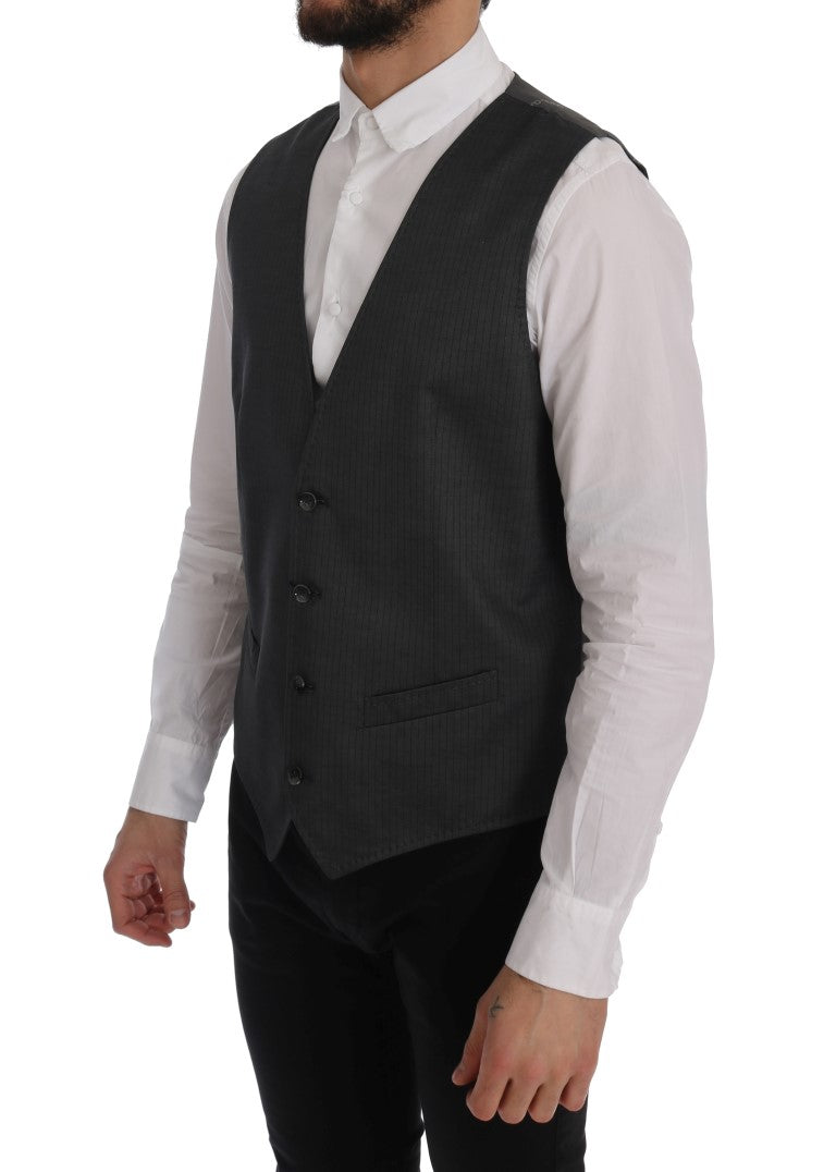 Dolce & Gabbana Gray STAFF Cotton Rayon Vest