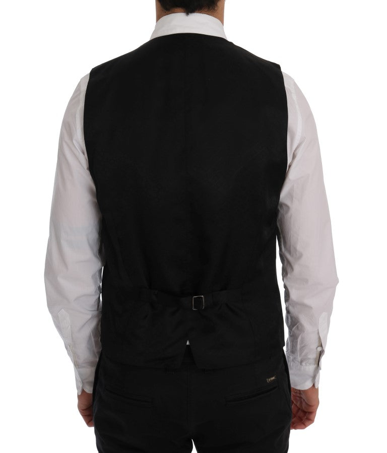 Dolce & Gabbana Blue Wool Stretch Vest