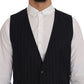 Dolce & Gabbana Blue Wool Stretch Vest