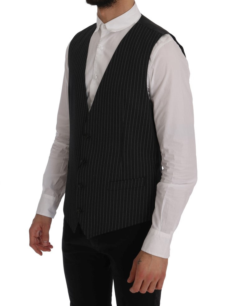 Dolce & Gabbana Gray Wool Stretch Vest