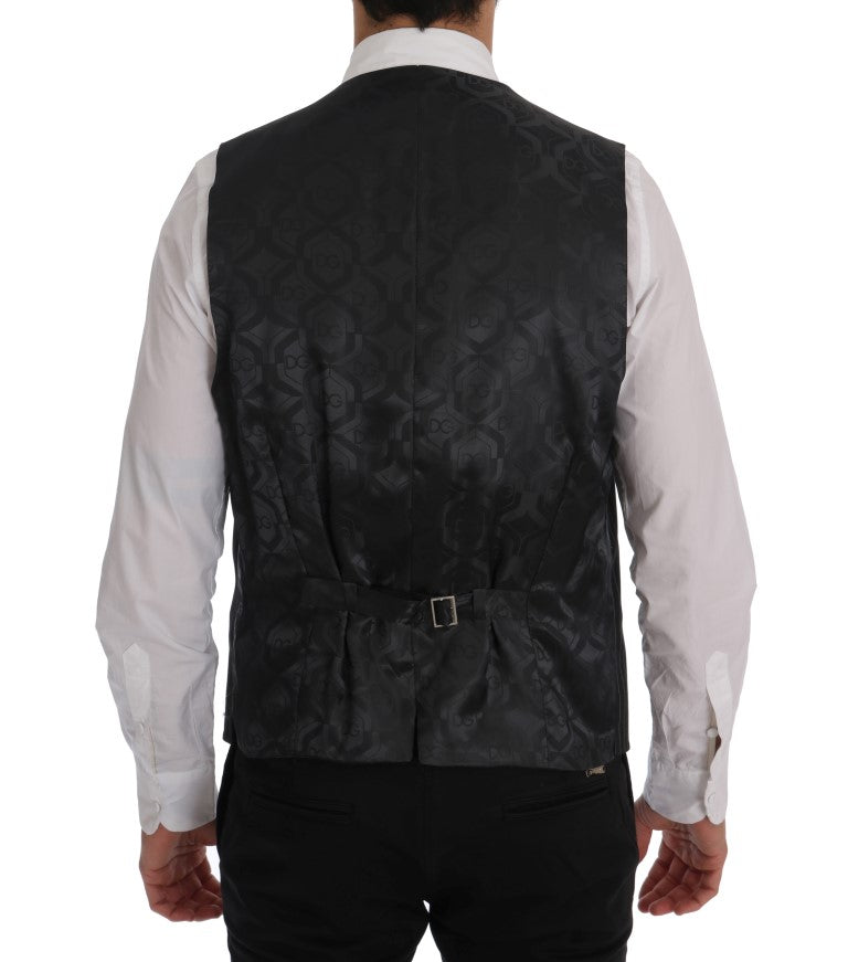 Dolce & Gabbana Gray Wool Stretch Vest