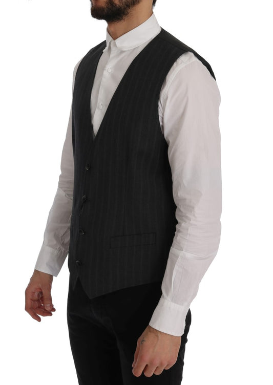 Dolce & Gabbana Gray STAFF Wool Stretch Vest