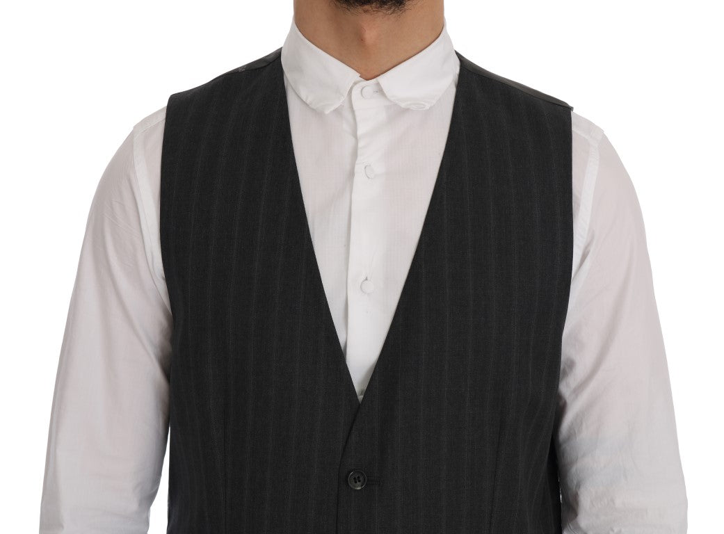 Dolce & Gabbana Gray STAFF Wool Stretch Vest