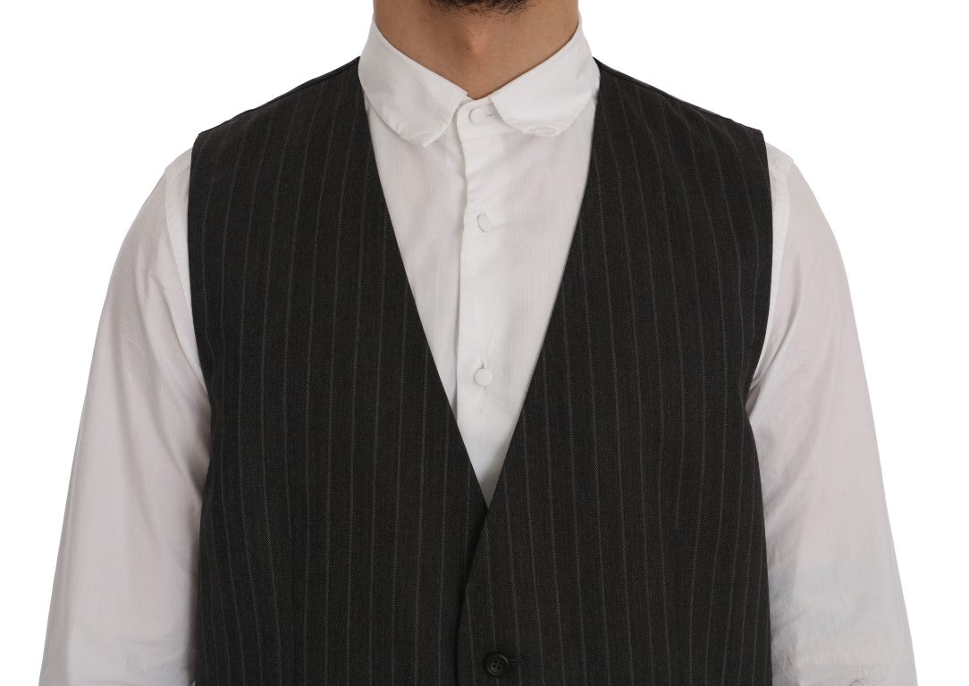 Dolce & Gabbana Gray STAFF Wool Stretch Vest