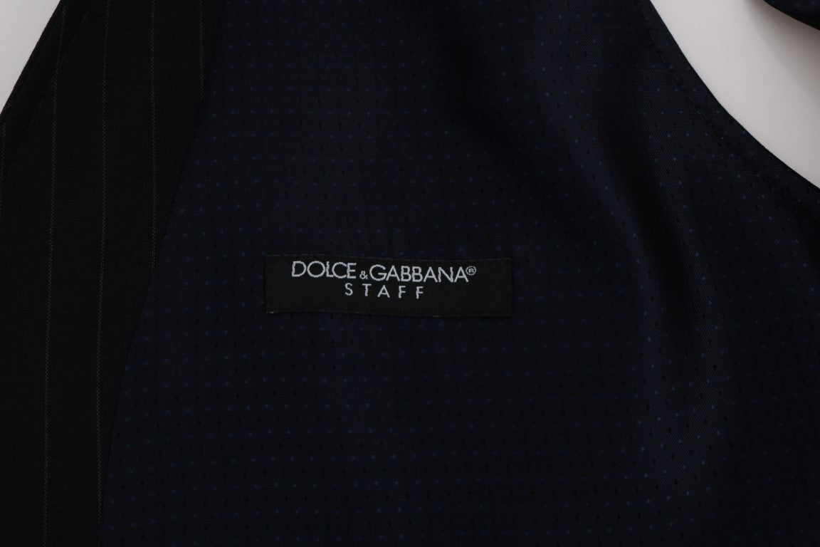 Dolce & Gabbana Blue STAFF Wool Stretch Vest