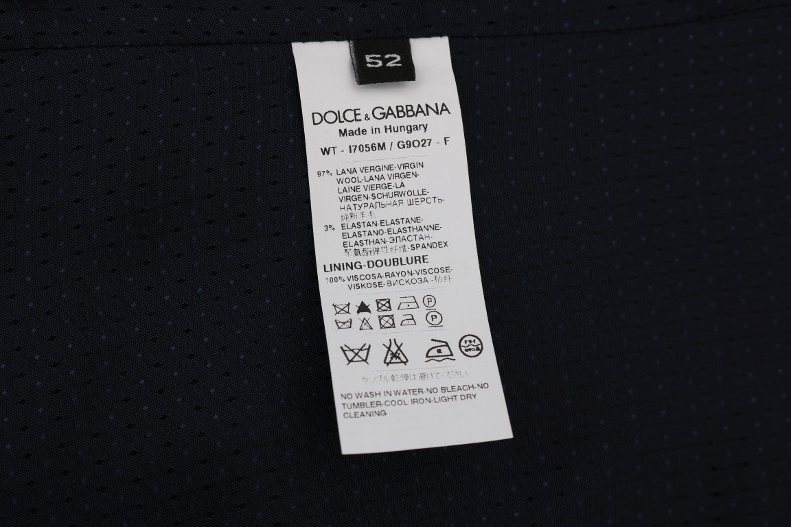 Dolce & Gabbana Blue STAFF Wool Stretch Vest