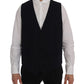 Dolce & Gabbana Blue STAFF Wool Stretch Vest