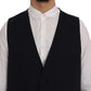 Dolce & Gabbana Blue STAFF Wool Stretch Vest