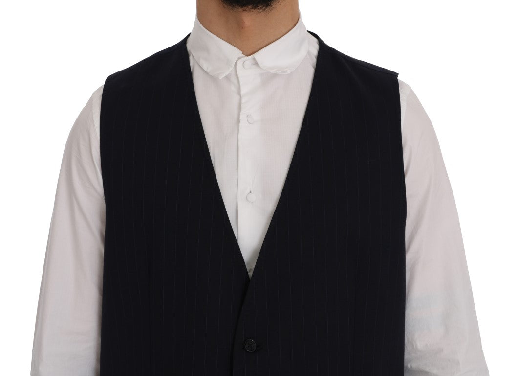 Dolce & Gabbana Blue STAFF Wool Stretch Vest