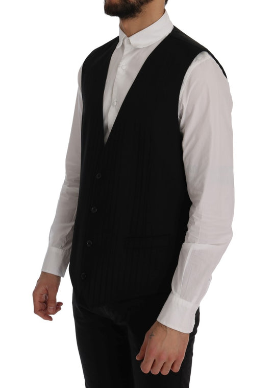 Dolce & Gabbana Black STAFF Wool Stretch Vest