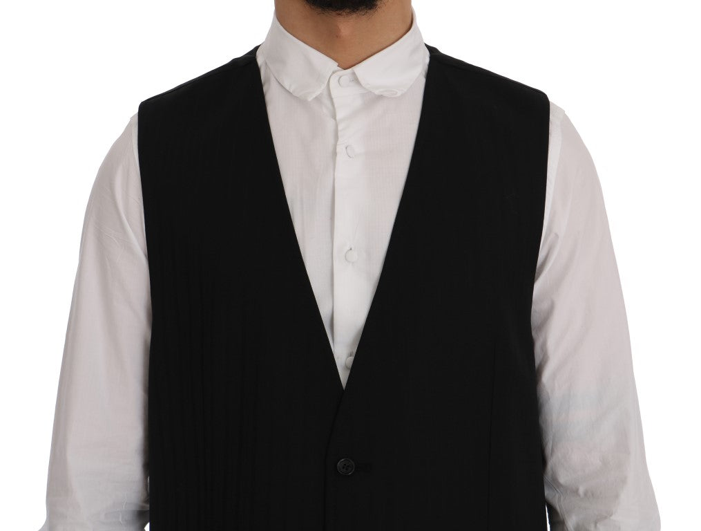 Dolce & Gabbana Black STAFF Wool Stretch Vest