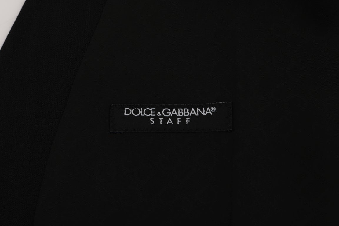 Dolce & Gabbana Black STAFF Wool Stretch Vest