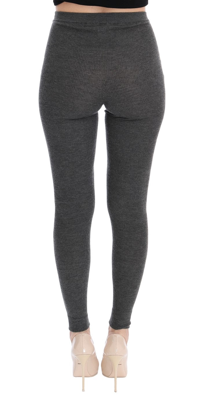 Dolce & Gabbana Gray Cashmere Stretch Tights