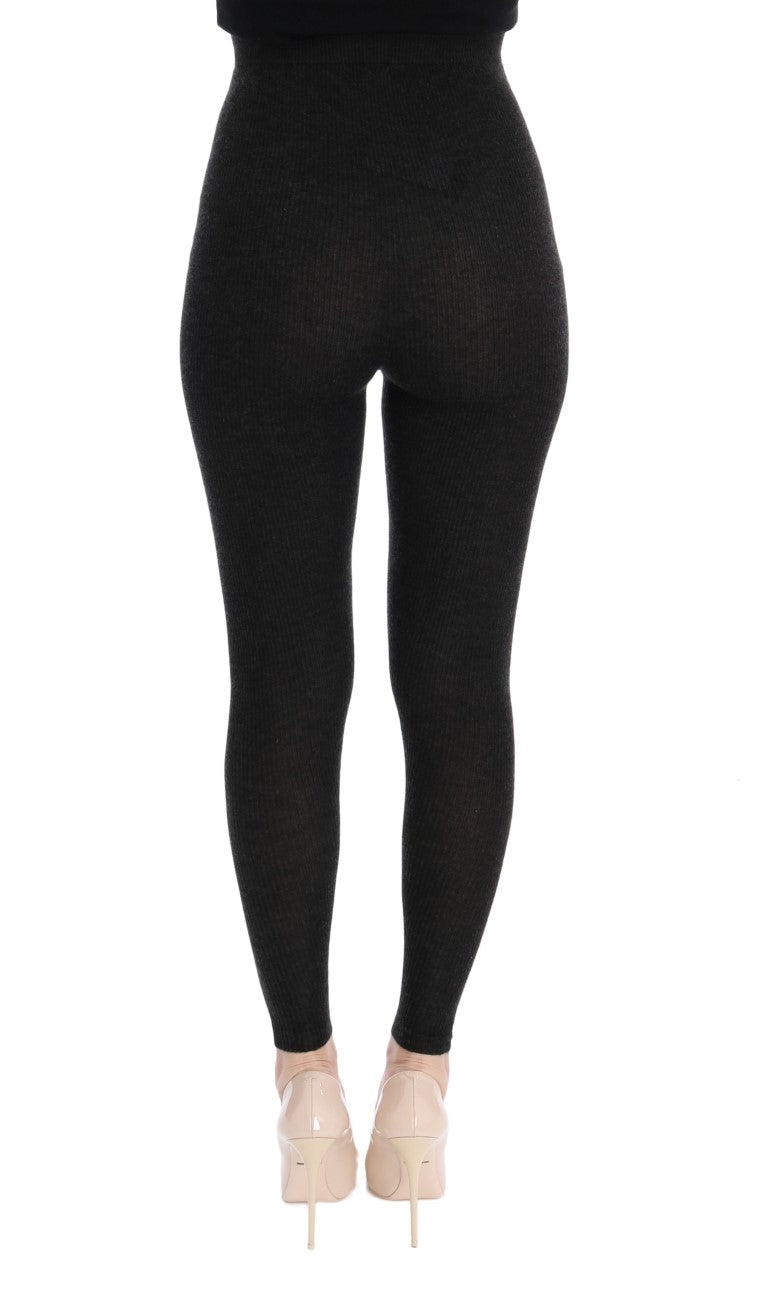 Dolce & Gabbana Gray Cashmere Stretch Tights