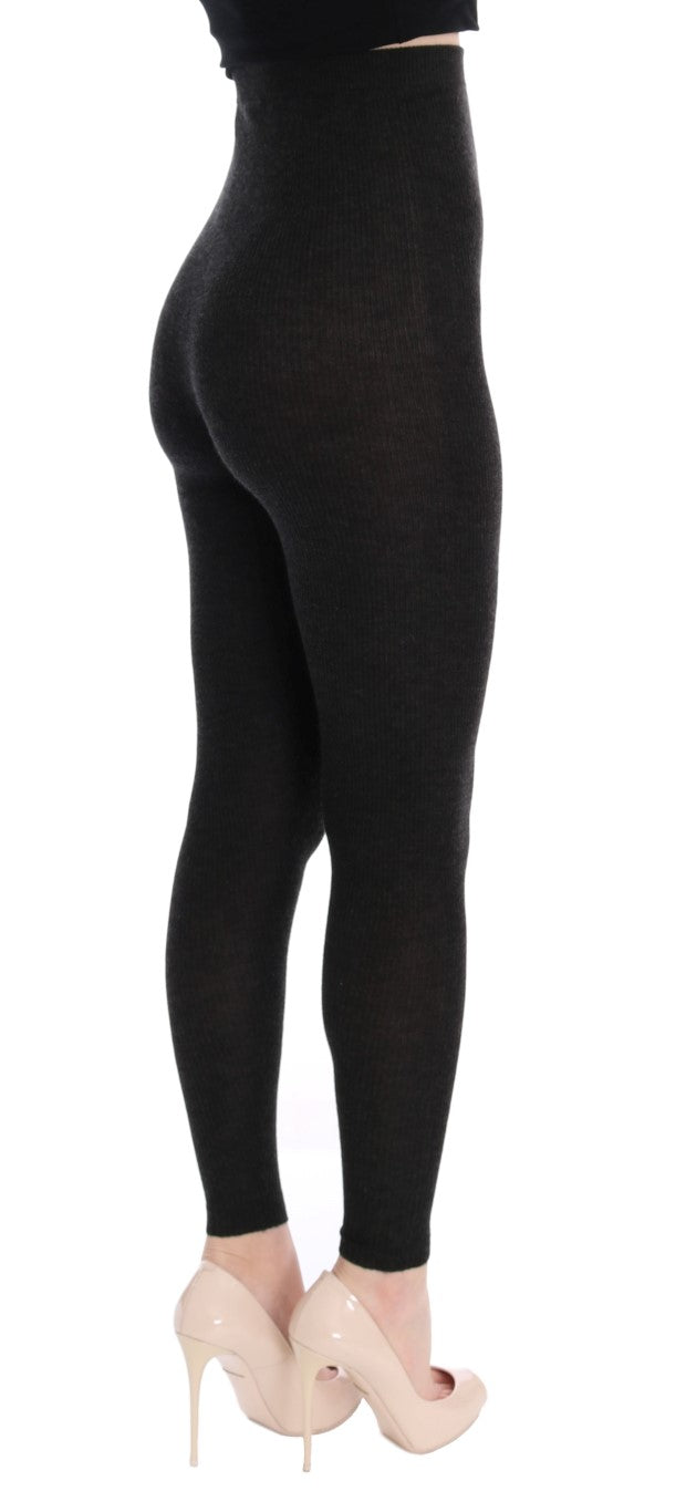 Dolce & Gabbana Gray Cashmere Stretch Tights