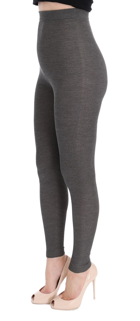 Dolce & Gabbana Gray Cashmere Stretch Tights