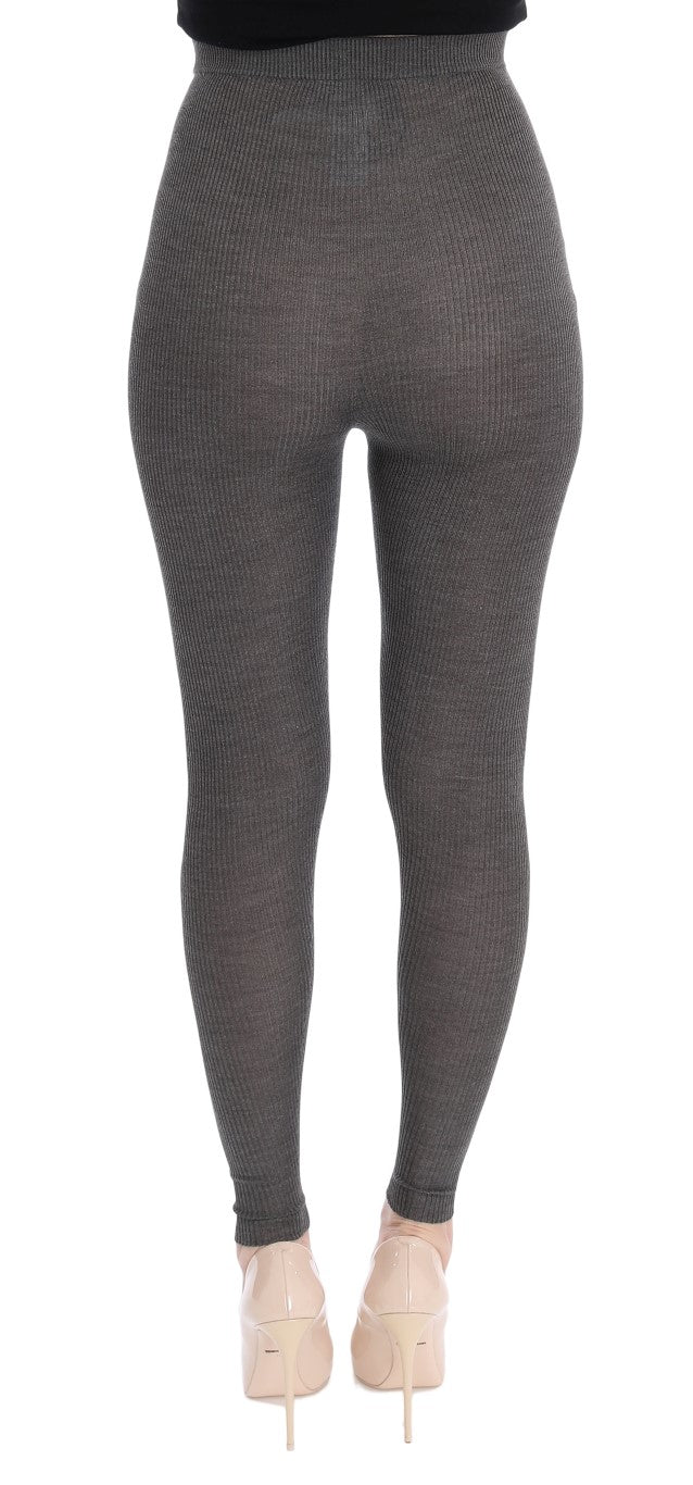 Dolce & Gabbana Gray Cashmere Stretch Tights