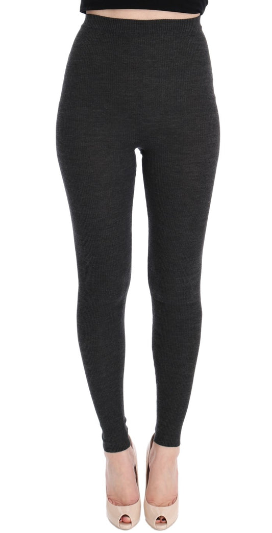 Dolce & Gabbana Gray Wool Stretch Tights