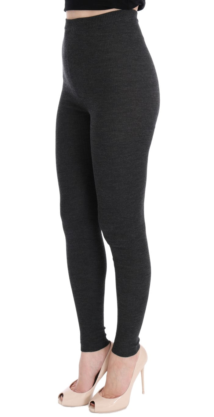 Dolce & Gabbana Gray Wool Stretch Tights